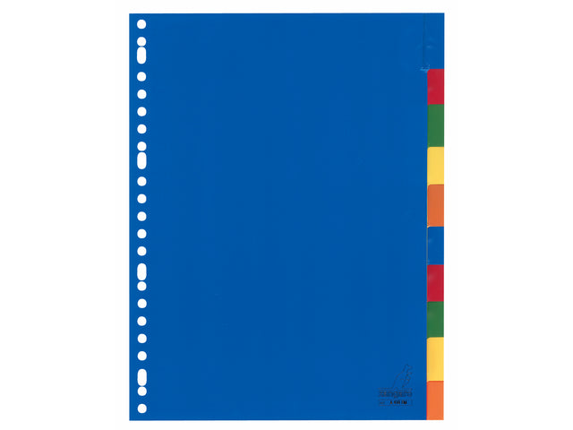 Tabblad Kangaro A4 venster PP 120 micron assorti 23-gaats 10-delig