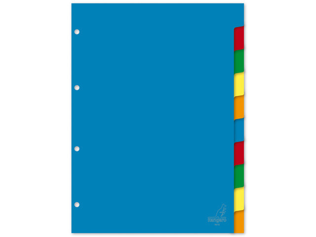 Kangaro tabblad A4 blanco PP 120 micron assorti 4-gaats 10-delig