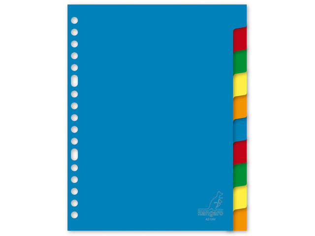 Tabblad Kangaro A5 blanco PP 120 micron assorti 17-gaats 10-delig