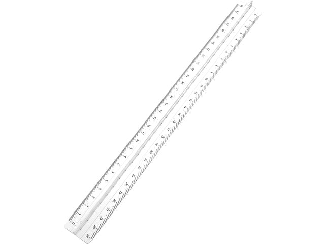 Prismalineal Westcott 30cm transparent mit 2 Schalen