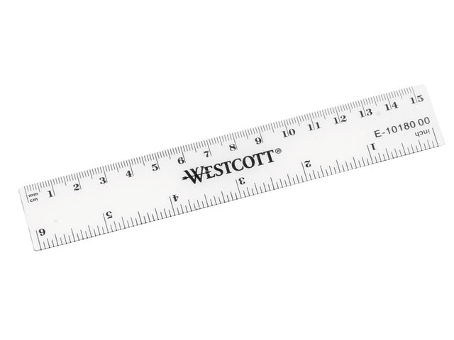 Liniaal Westcott 15cm Kunststoff cm/inch verdeling