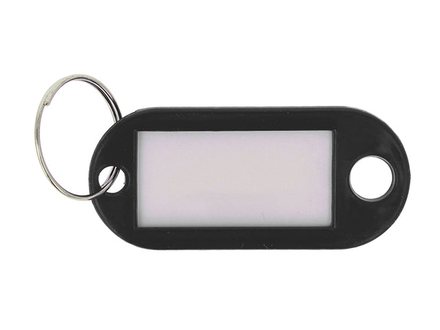 Sleutelhanger Westcott schwarz 100st. in doos. Mit verwisselbaarer Etikette.