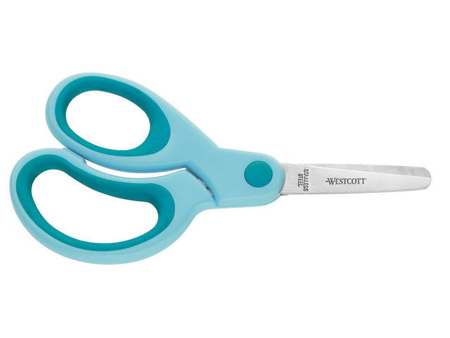 Schaar Westcott Kids 13 cm weicher Griff, runder Punt, Türkis