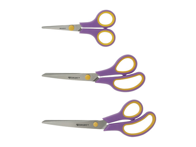 Scharenset Westcott Easy grip 3dlg 14/20/24,5cm cassis / meloengeel RVS