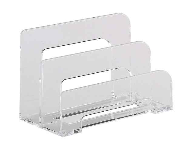 Brievenstandaard Alco acryl 2-vaks transparant 75x150x95mm