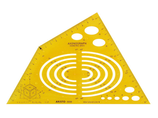 Tekensjabloon Axonograph 240x135x1,2mm