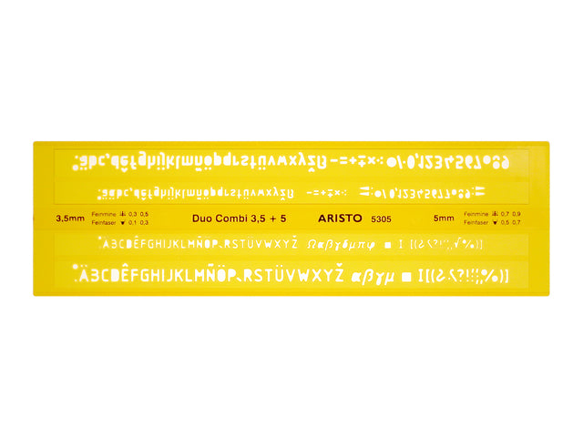 Lettersjabloon Aristo duo-combi 3,5/5 mm recht