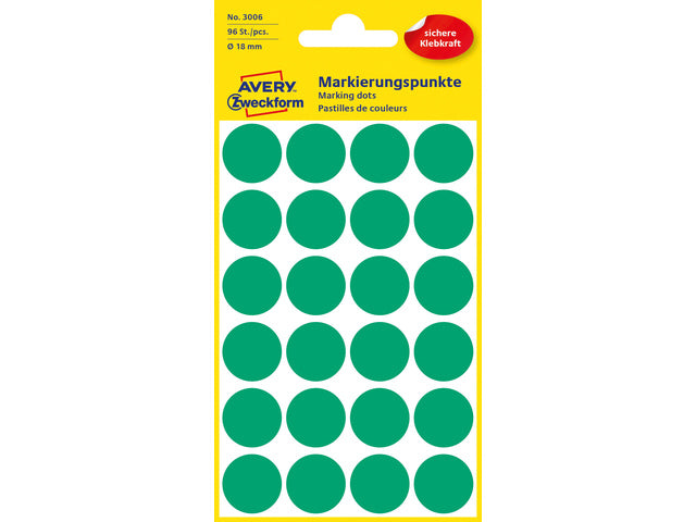 Etiketten-Zweckform, 18 mm, rund, 4 Streifen, 24 Etiketten