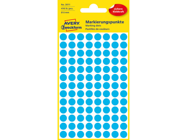 Etikett Zweckform 8mm rund 4 Vela 104 Etiketten blau