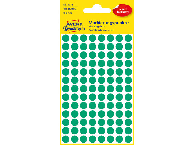 Etiketten-Zweckform, 8 mm rund, 4 Streifen, 104 Etiketten