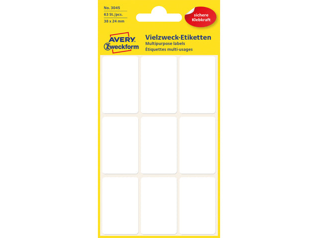Etiket Zweckform 38x24mm met blister a 63 etiketjes