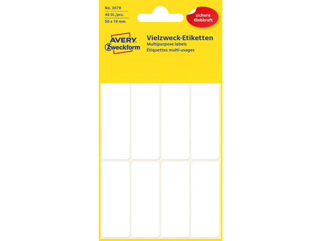 Etikett Zweckform 50x19mm mit Blisterpackung mit 48 Etiketten
