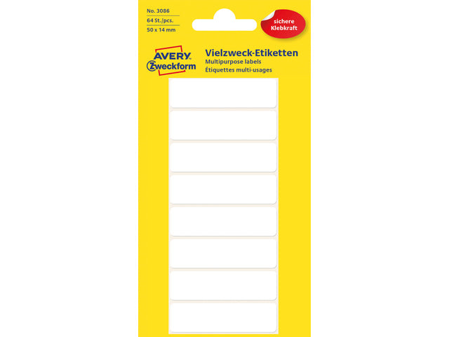 Etikett Zweckform 50x14mm mit Blisterpackung mit 64 Etiketten