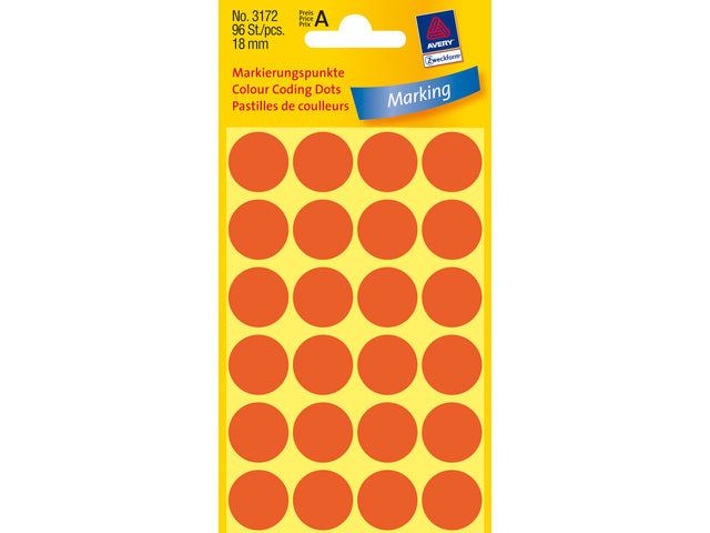 Etiketten-Zweckform, 18 mm, rund, 4 Streifen, 24 Etiketten, transparent
