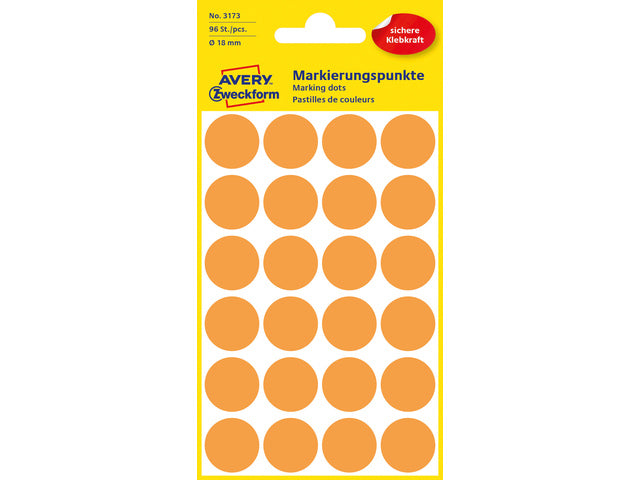 Etiketten-Zweckform, 18 mm, rund, 4 Streifen, mit 24 Etiketten