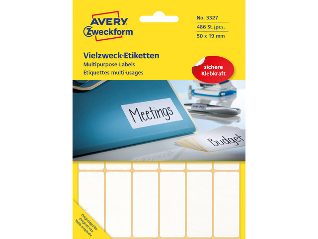 Etiketten-Zweckform, 50 x 19 mm, mit 486 Etiketten