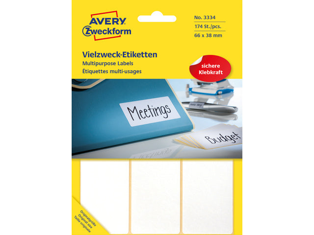 Etiketten-Zweckform, 66 x 38 mm, mit 174 Etiketten