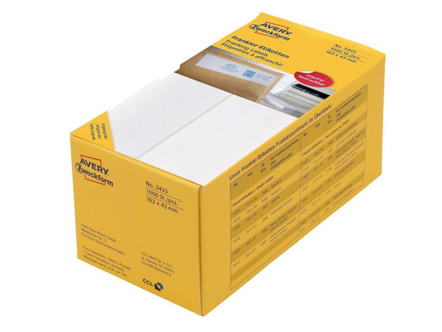 frankeeretiket Zweckform mit 163x43mm 2 Etiketten pro Vel 500 Vel
