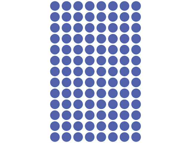 Etiket Zweckform 8mm rund Blister 4 Vel a 104 et. blauw Nicht dauerhaft