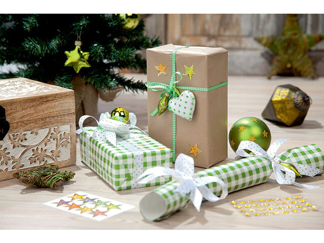 etiket Z-design Kerstpakket a 2 vel gouden sterren