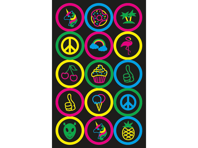Neon-Etikett Z-Design Kids-Knöpfe, Packung mit 1 Vel