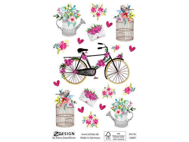Papieraufkleber Z-Design Creative mit 2 Blumen