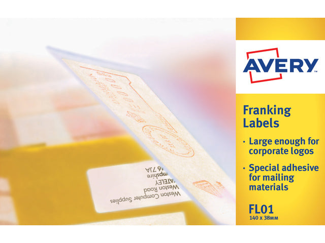 Frankeeretiket Avery 140x38mm mit 500 Vel, 2 Etiketten pro Vel