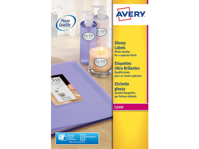 laseretiket Avery 295x209mm wit glans 40 vel 1 etiket per vel
