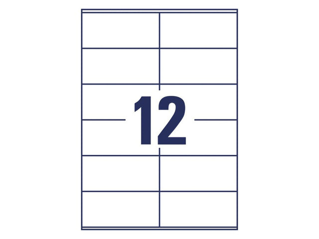 Etiket Avery zelfklevend 105x48mm wit permanent 20 vel 12 etiketten per vel