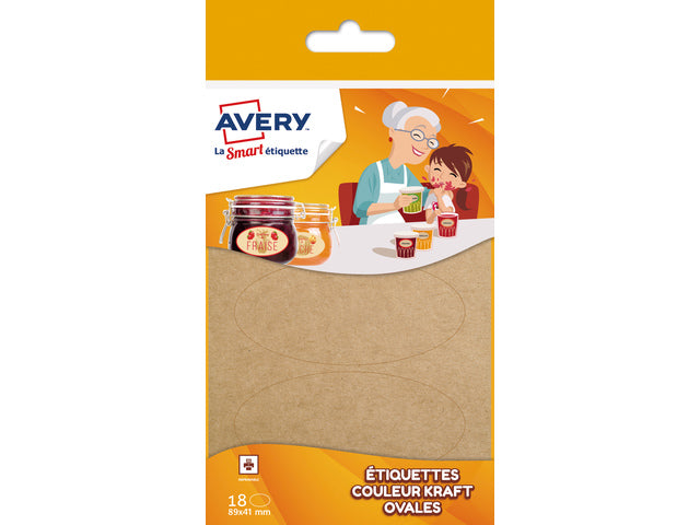 Ovale Etiketten Avery Kraft