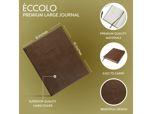 Notitieboek Èccolo Brown lijn ca.20x25cm 80gr. 256 Seiten.