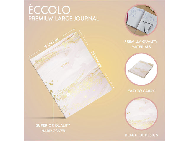 Notitieboek Èccolo Pink Marble lijn ca.20x25cm 80gr. 256 Seiten.