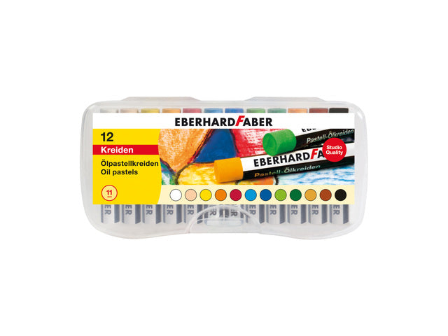 Oliepastelkrijt Eberhard Faber 11mm doos a 12 st assorti