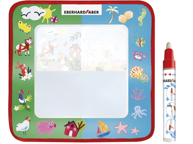 Tekenmat Eberhard Faber Aquafun 32x32cm inkl. 1 Wasserstift