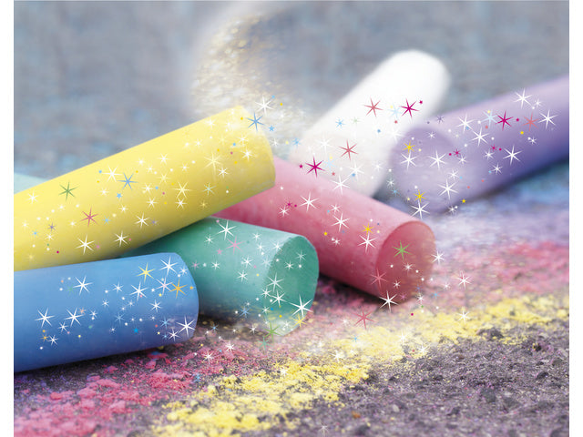 Stoepkrijt Eberhard Faber 6 glitterkleuren