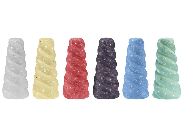 Stoepkrijt Eberhard Faber Eenhoorn 6 stuks met glitters