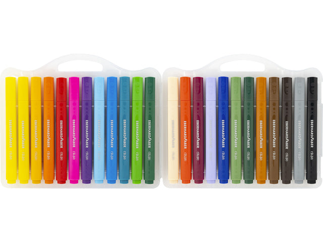 Viltstiften Eberhard Faber Jumbo 2mm 24 Farben im Kunststoffetui