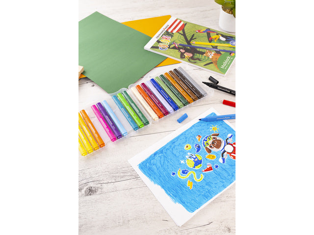 Viltstiften Eberhard Faber Jumbo 2mm 24 Farben im Kunststoffetui