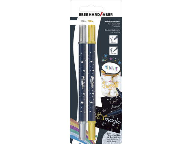 Metallic Marker Eberhard Faber Duo Gold und Silber im Blister