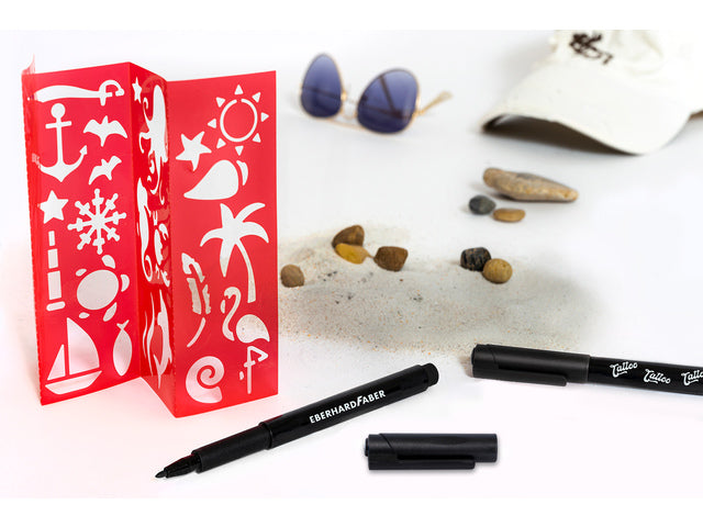 Tattoostift Eberhard Faber 2st. zwart op kaart.
