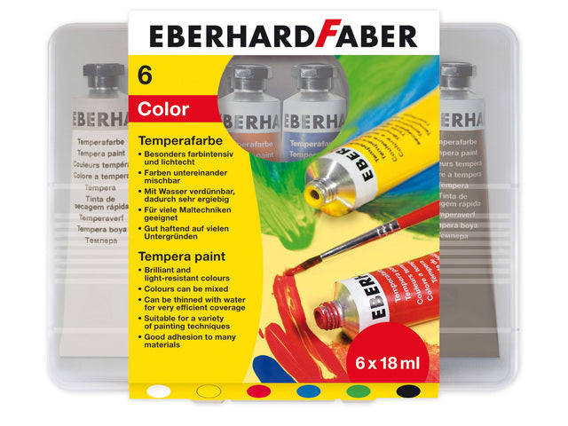 Plakkaatverf Eberhard Faber 6 Farben Tube 18 ml