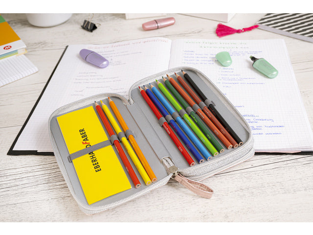 Etui Eberhard Faber, 24 Stück, 2 Schichten Roségold Double Decker Roségold Glanz, 24 Stück