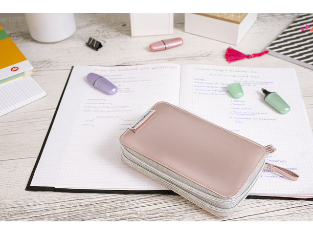 Etui Eberhard Faber, 24 Stück, 2 Schichten Roségold Double Decker Roségold Glanz, 24 Stück