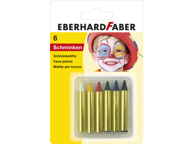 Schminkstifte Eberhard Faber klein, Set 6 Farben auf Blisterkarte