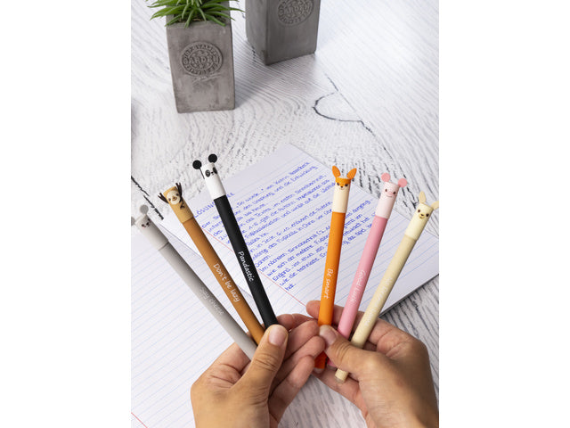Gelschreiber Eberhard Faber Animal Erase-It Panda Schreibfarbe: blau Text: Pandastic