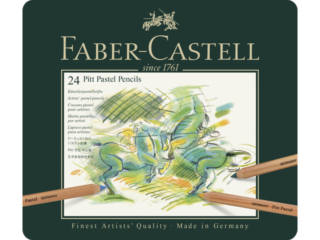 Pastellfarbenes Faber-Castell Pitt Metalletui mit 24 Stück