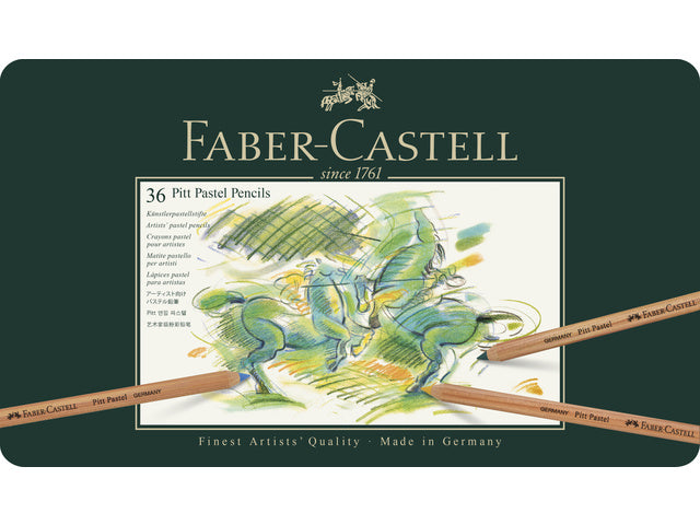 Pastellfarbenes Faber-Castell Pitt Metalletui mit 36 Stück