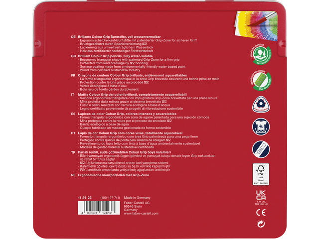 Farbiges Faber-Castell Grip 2001 Metalletui mit 24 Stück