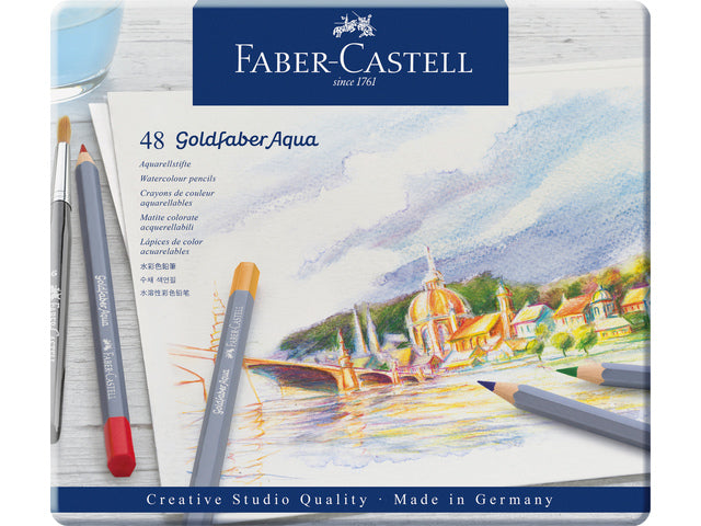 Aquarelkleurpotlood Faber-Castell Goldfaber etui 48 stuks