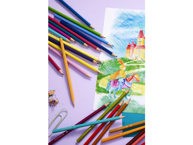 Kleurpotlood Faber-Castell Castle zeskantige metalen etui met 24 stuks